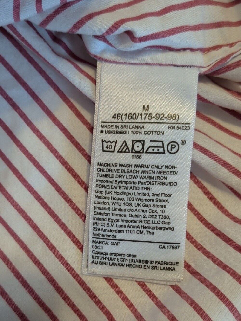 GAP Women's Pink and White Vertical Stripe Button-Up Shirt "The Big Shirt" - M - Picture 10 of 12